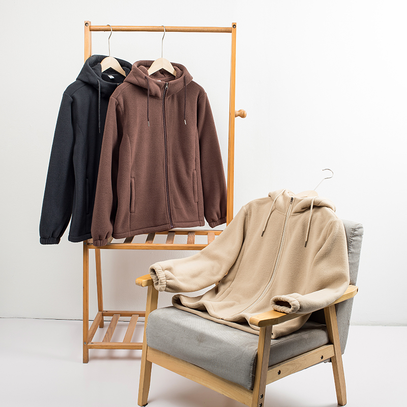 380g Pashmina Wool Thick Full Zip Up Hoodie 0026 - Image 2