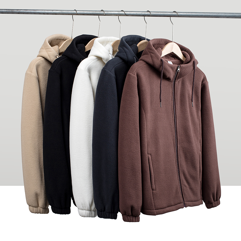 380g Pashmina Wool Thick Full Zip Up Hoodie 0026 - Image 3